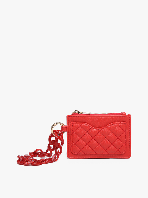 Red Rhodes Quilted Wallet With Chain Bangle
