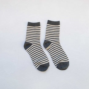 Olive Green Thin Stripe Casual Socks: Olive Green