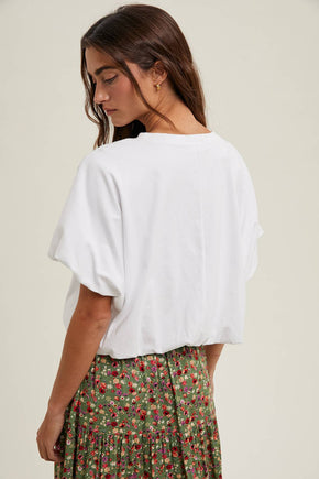 Black Bubble Hem Knit Top