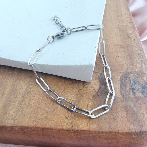 Silver Paper Clip Bracelet