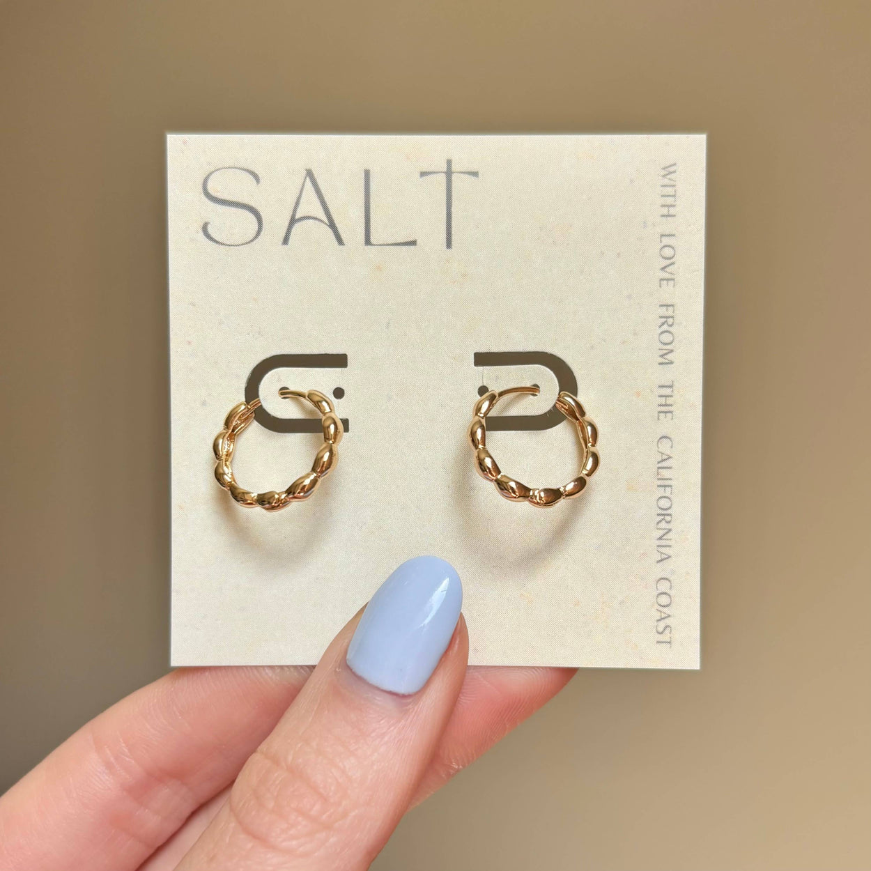 Gold Wavy Hoop Earrings