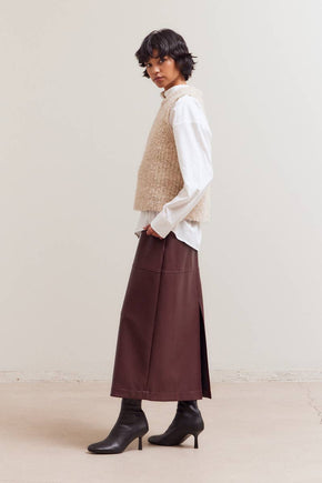 Oat Button Up Knit Vest