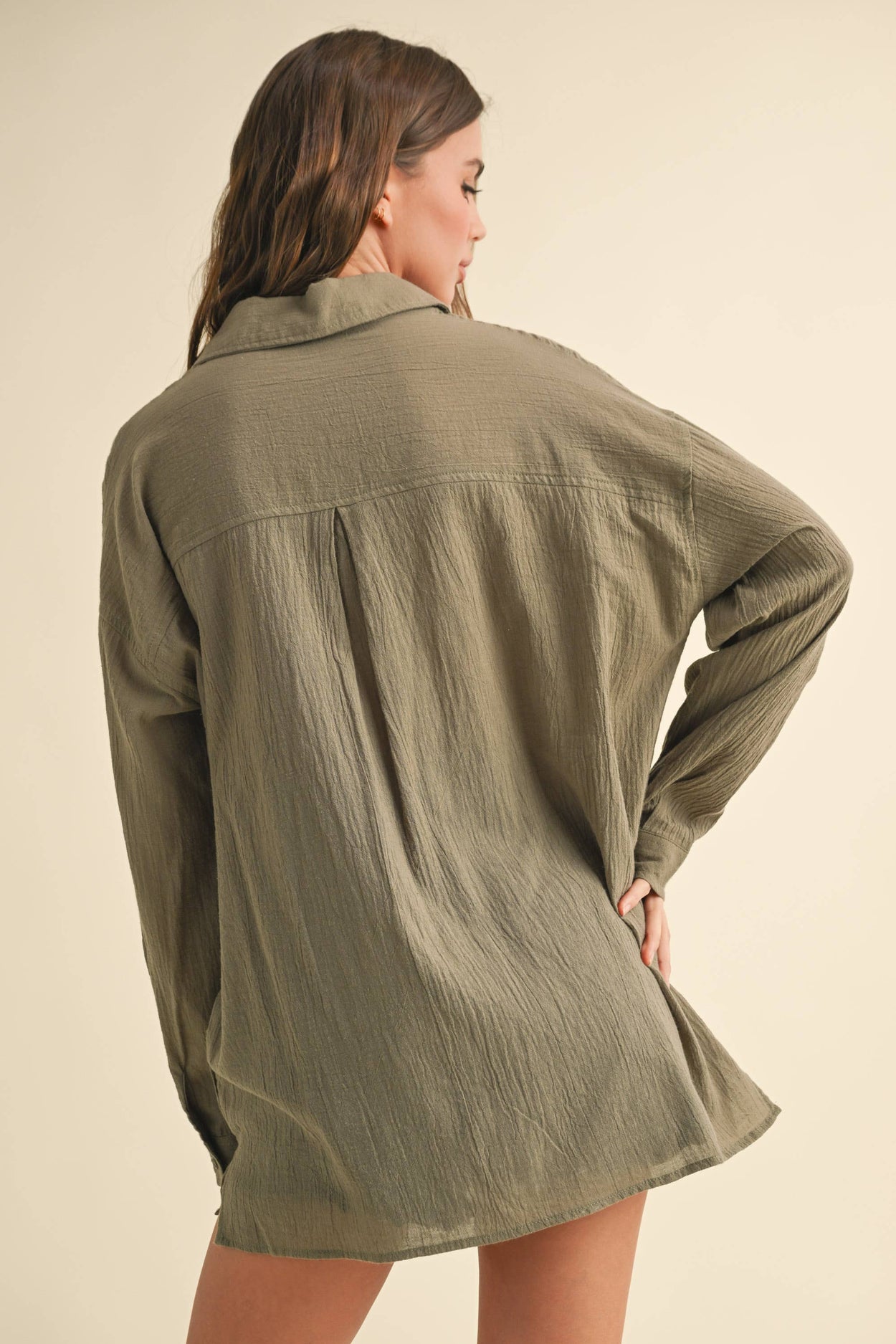 Olive Basic Cotton Buttondown