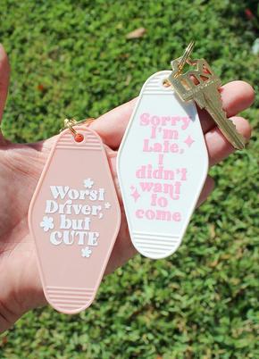 Worst Driver But Cute Motel Keychain
