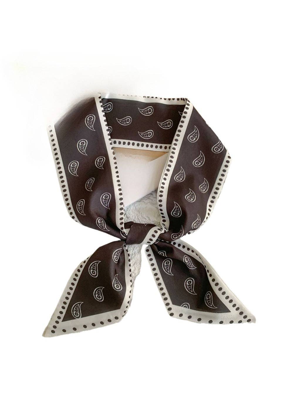 White French Elegance Vintage Paisley Slim Scarf