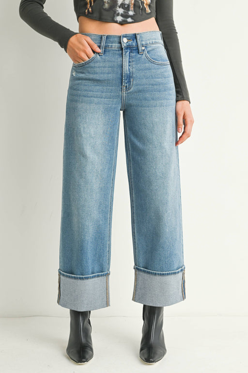 Petite Cuffed Slim Wide Jean