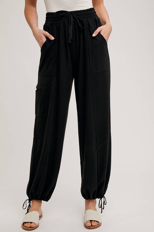 Black Drawstring Jogger Sweatpants