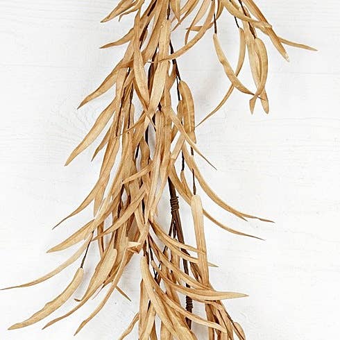 Foam Willow Leaves Beige Garland