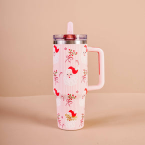 Holly Jolly Santa Lifestyle Flip Straw Tumbler