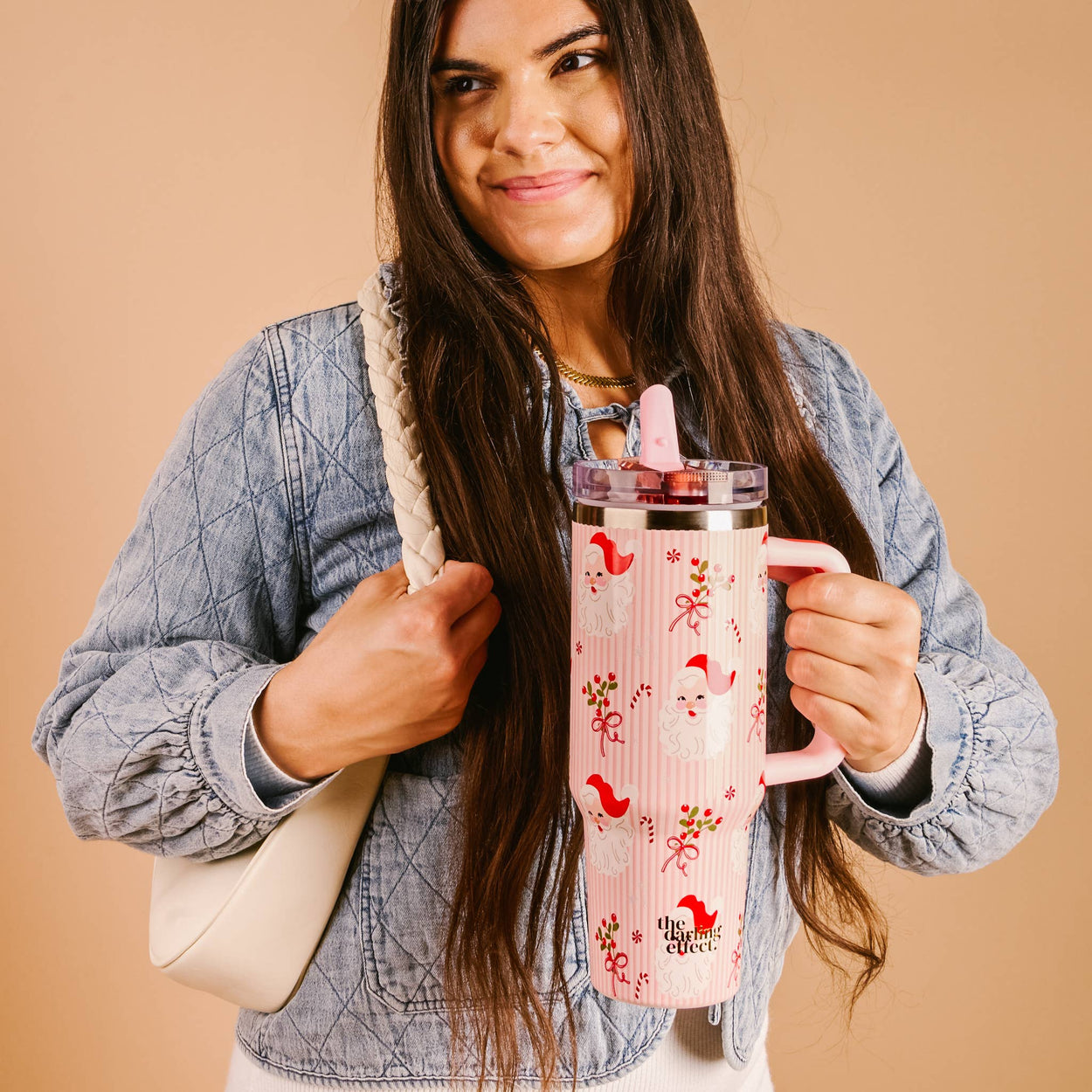 Holly Jolly Santa Lifestyle Flip Straw Tumbler