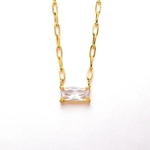 Simple Rectangle Pendant Necklace