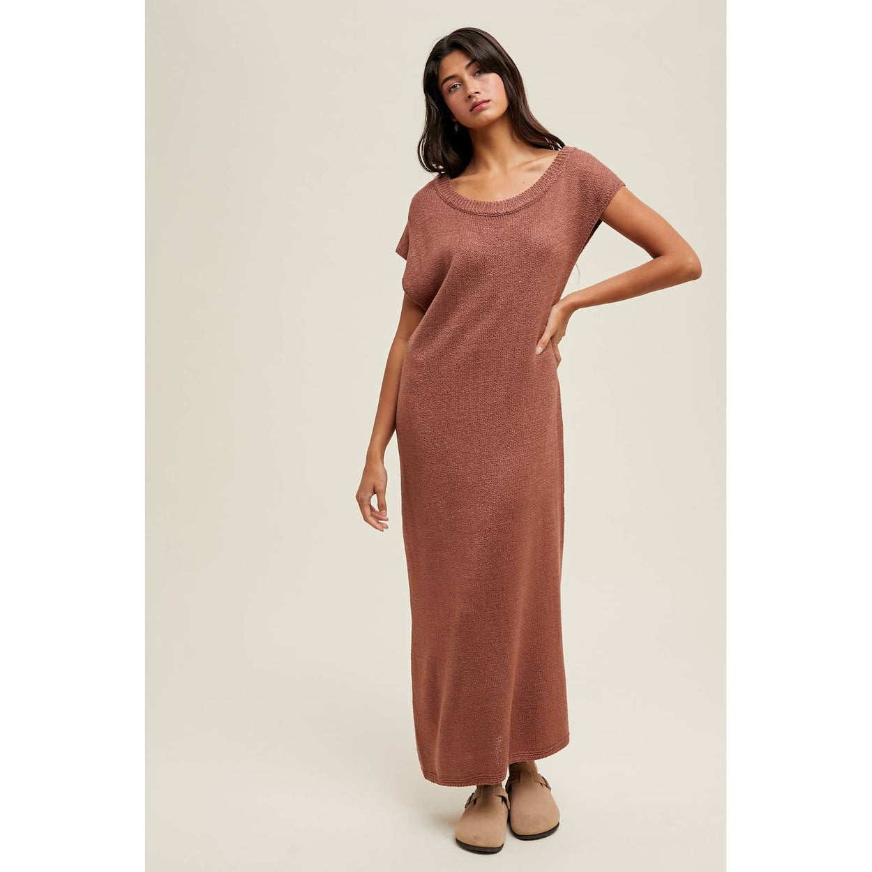Rust Midi Sweater Dress