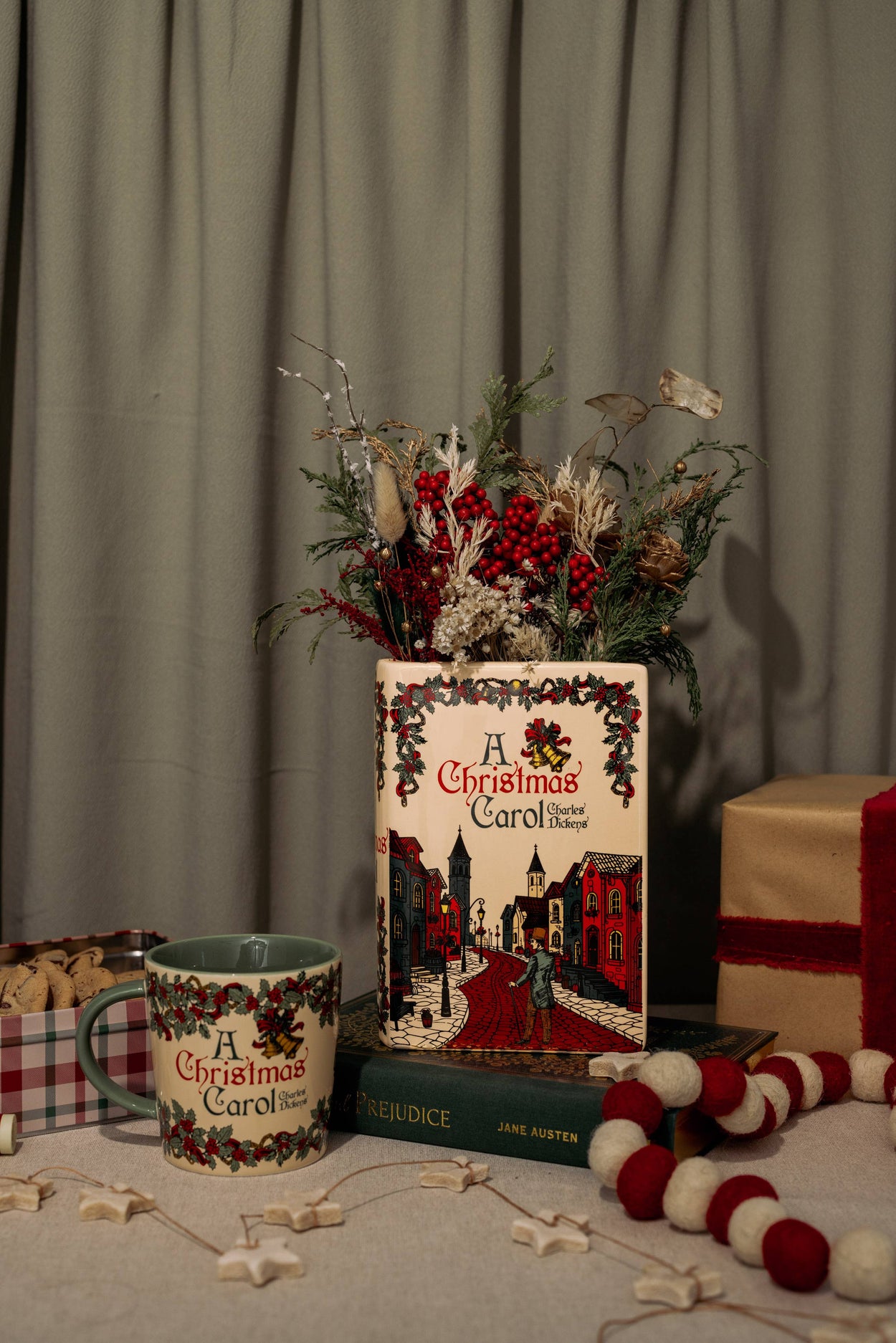 A Christmas Carol Large Book Vase