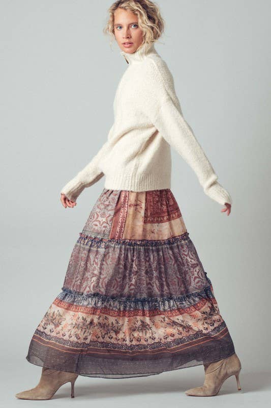 Ivory Textured Quarter-Zip Fold Collar Sweater