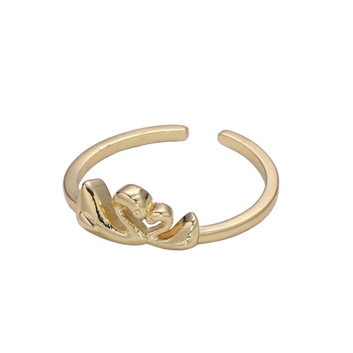 Dainty Gold Swan Adjustable Ring