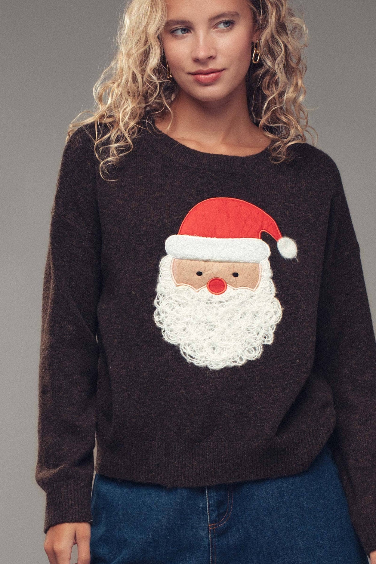 Coffee Santa Face Holiday Sweater