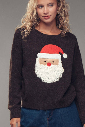 Coffee Santa Face Holiday Sweater