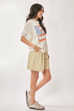 Plus American Flag Short Sleeve Top
