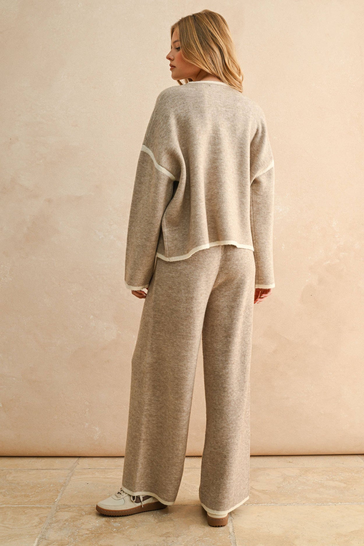 Mocha High Neck Long Sleeve Sweater Top