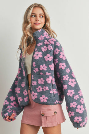 Pink Daisy Fleece Sherpa