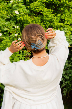 Blue 5 Prong Claw Clip