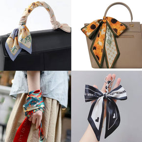 Coffee Letter Floral Twilly Scarf