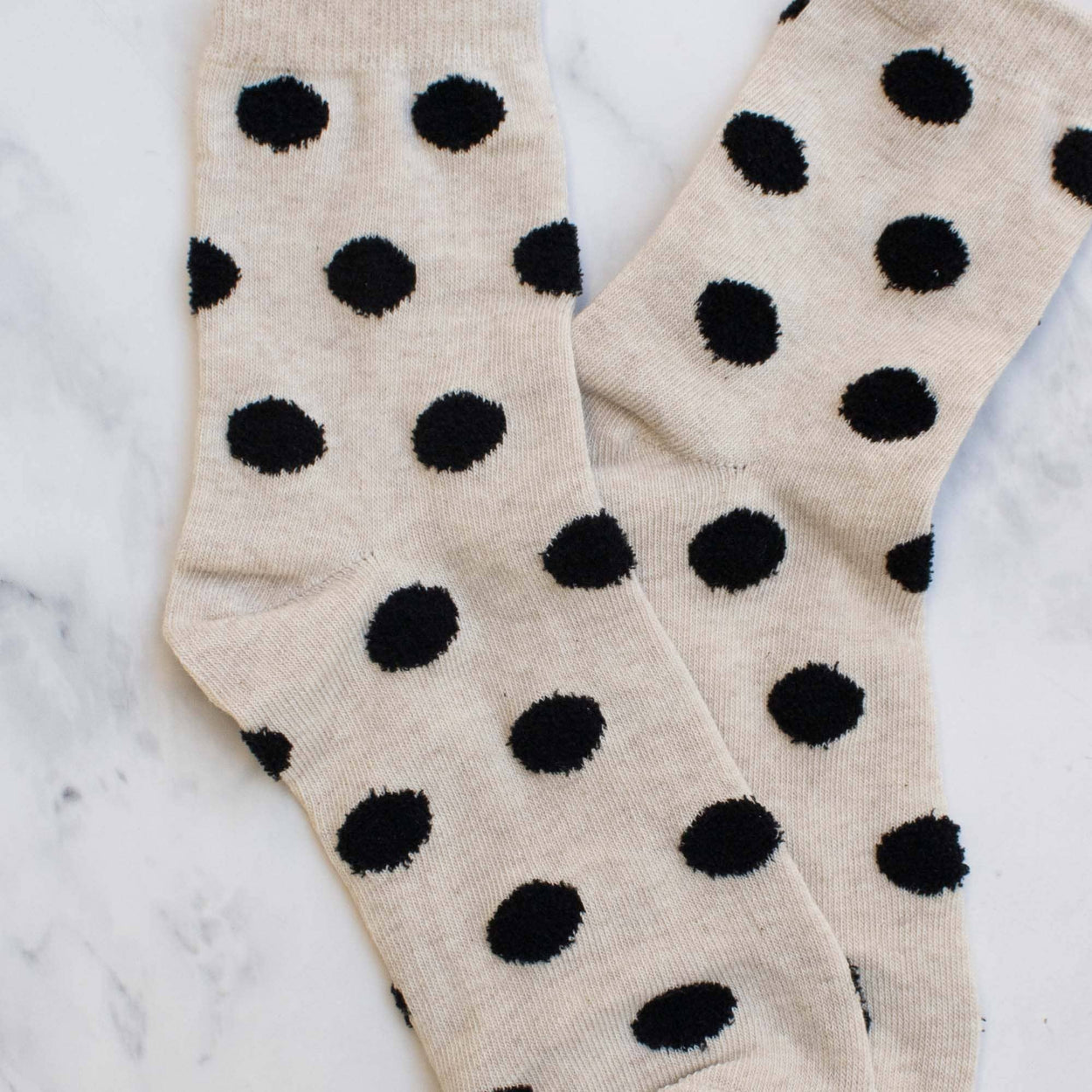 Dark Green Women's Polka Dots Puff Casual Socks