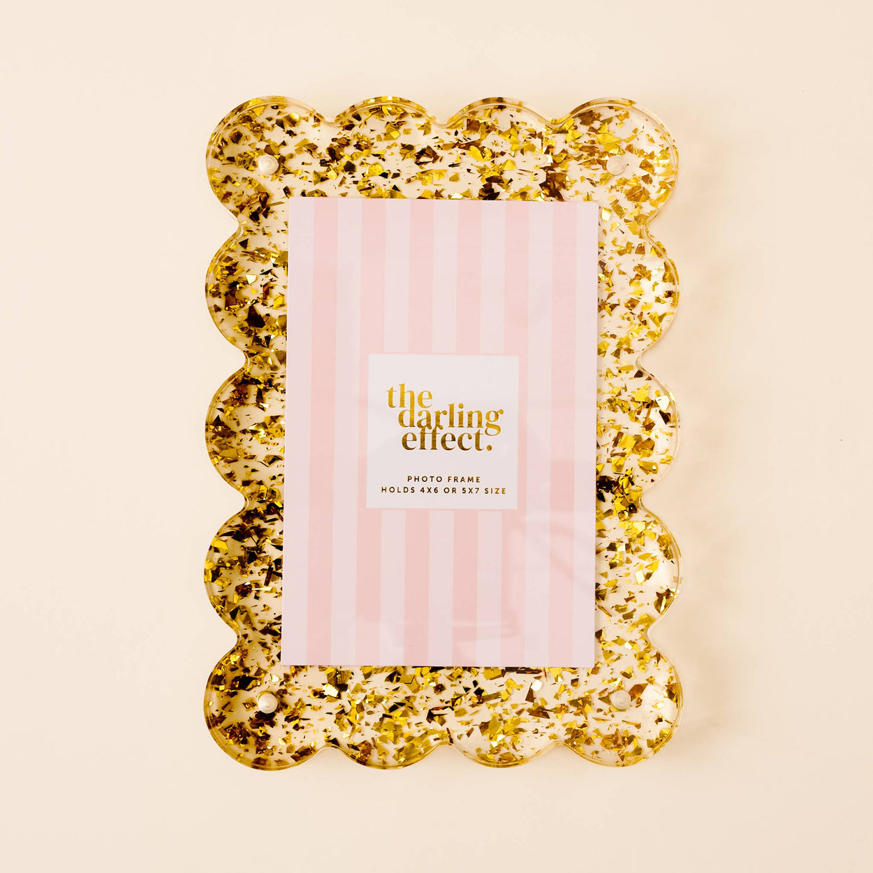Confetti Gold Rectangle Scalloped Acrylic Frame