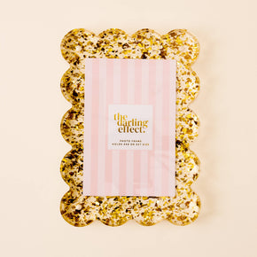 Confetti Gold Rectangle Scalloped Acrylic Frame