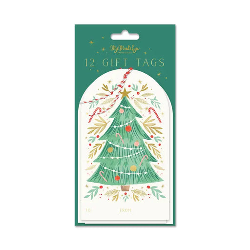 Golden Christmas Tree Over Sized Tags