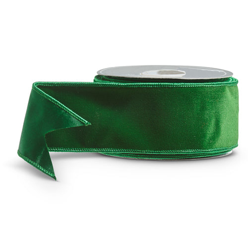 Green Velvet Wired Ribbon