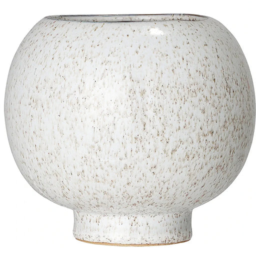 White Stoneware Speckled Pot