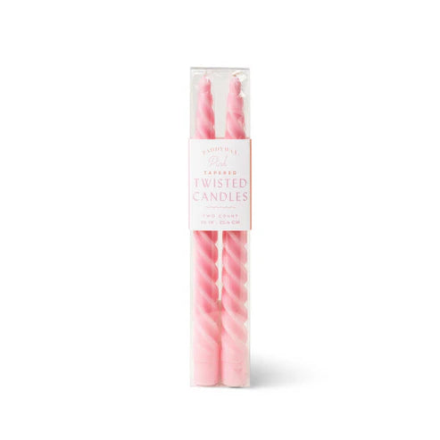 Pink Twisted Taper Candle