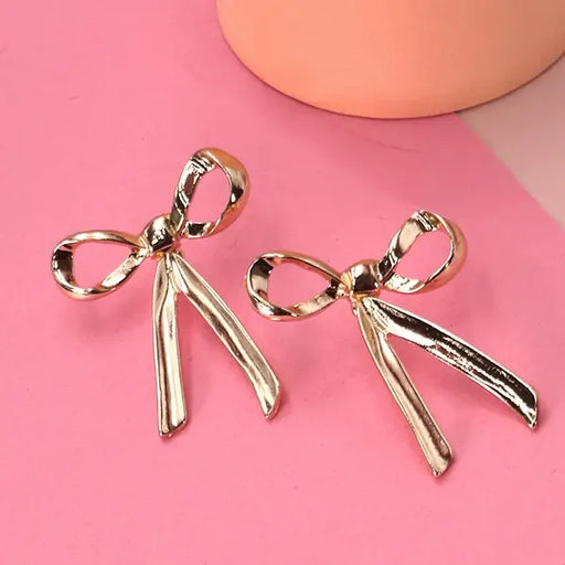 Movable Bow Stud Earrings