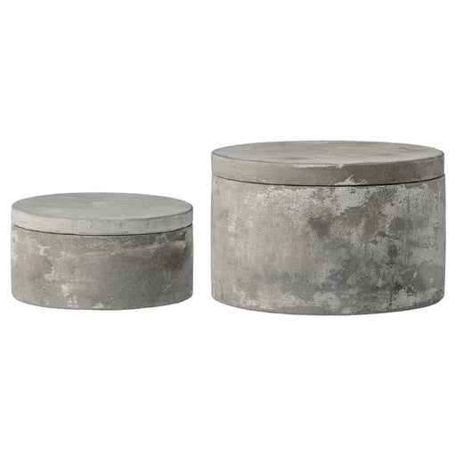 Round Cement Box With Lid