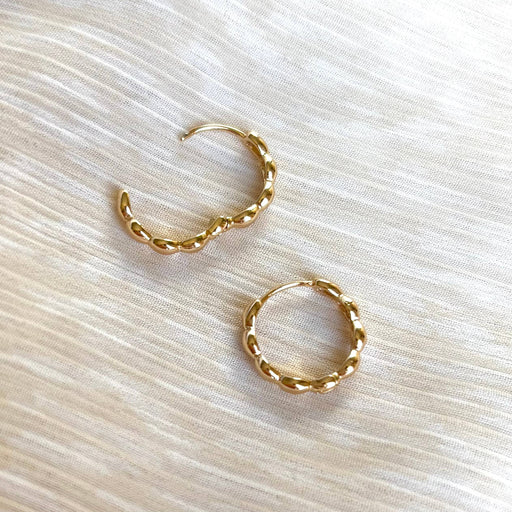 Gold Wavy Hoop Earrings