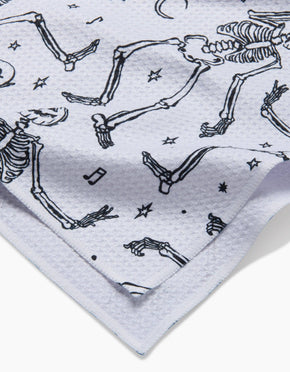 Skeleton Halloween Dance Tea Towel