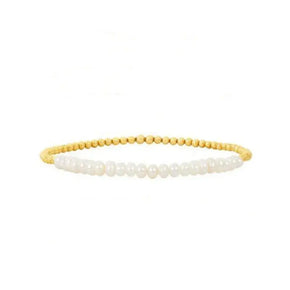 Small Pearls and Gold Beaded Bracelet