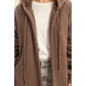 Grey Fleece French Terry Hood Coat