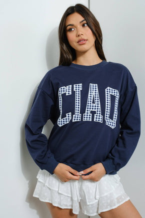 Navy Plaid Ciao Sweatshirt