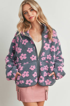 Pink Daisy Fleece Sherpa