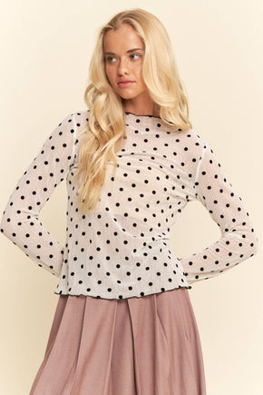 White Mesh Layering Top