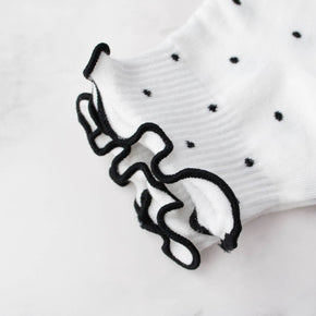 White Cute Ruffled Ankle Socks