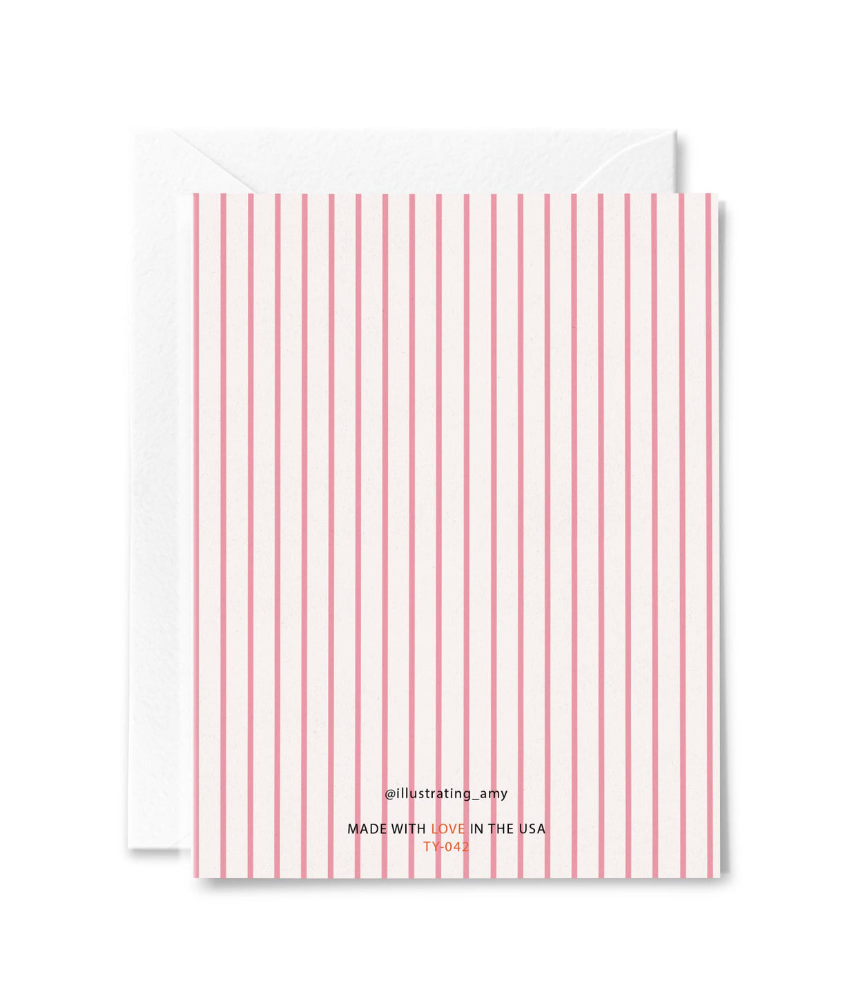 Stripe Flower Bouquet Thank You Card