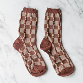 Brick Twist Stitch Socks