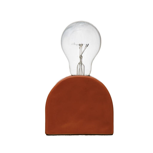 Terracotta Color Stoneware Table Lamp With Inline Switch