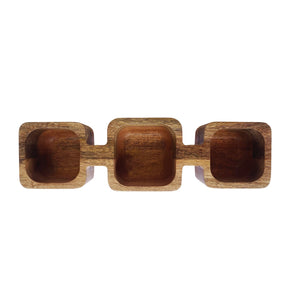 Mango Wood Dish With 3 Sections