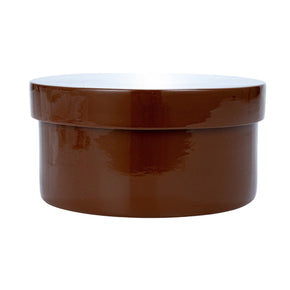 Brown Lacquered Bamboo Container With Lid