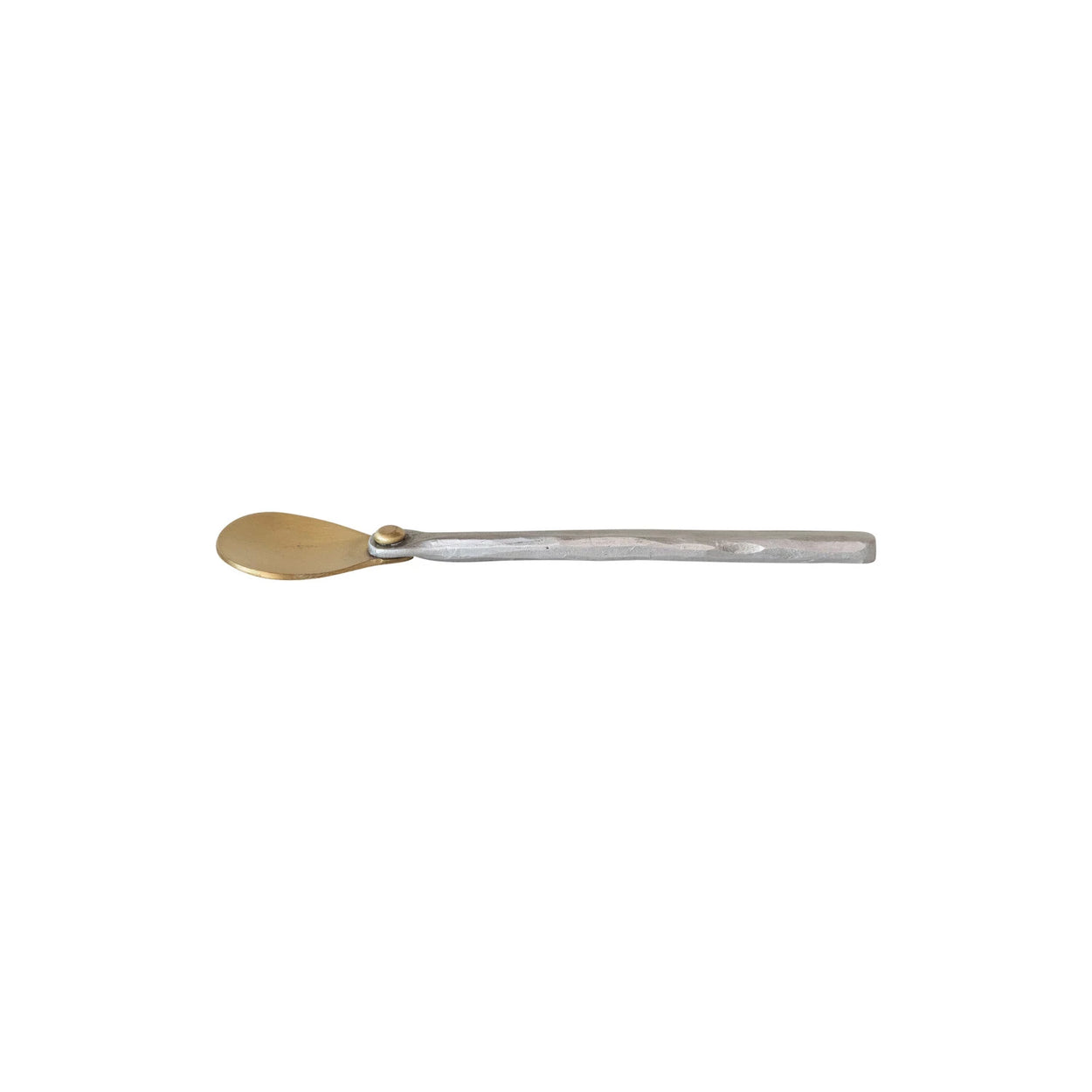 Brass Spoon With Hammered Aluminum Handle