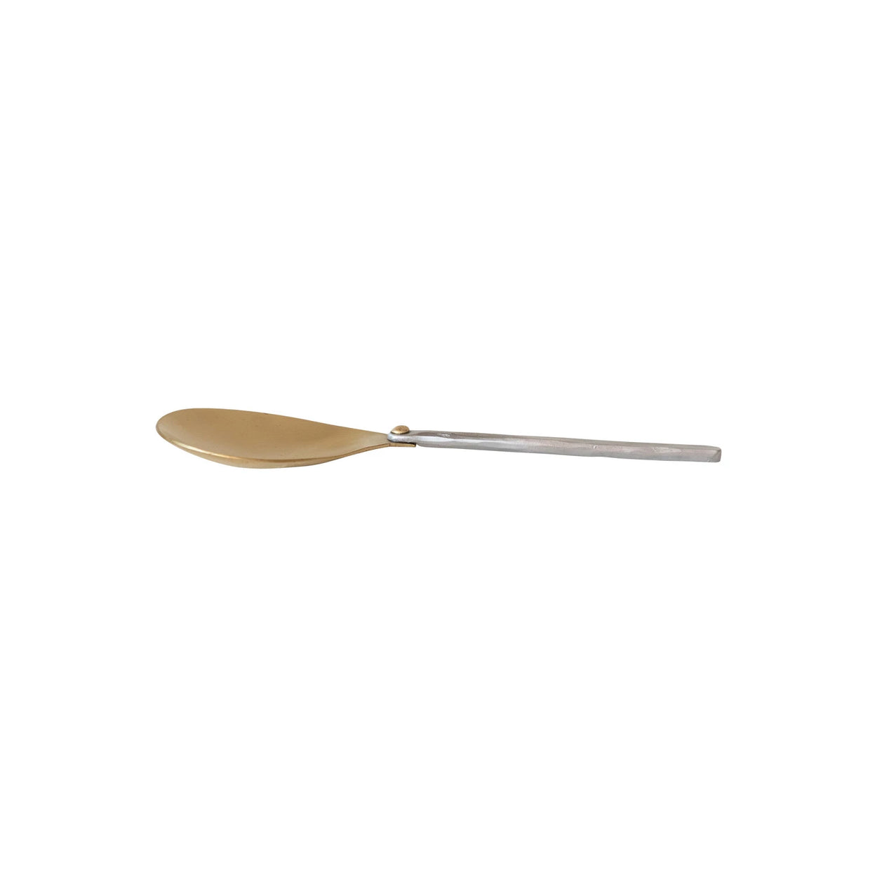 Brass Serving Spoon With Hammered Aluminum Handle